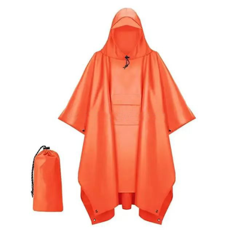 Emergency Poncho Rain - Outdoor 3-in-1-Militär-Regenmantel mit Kapuze, wasserdichter Regenponcho,