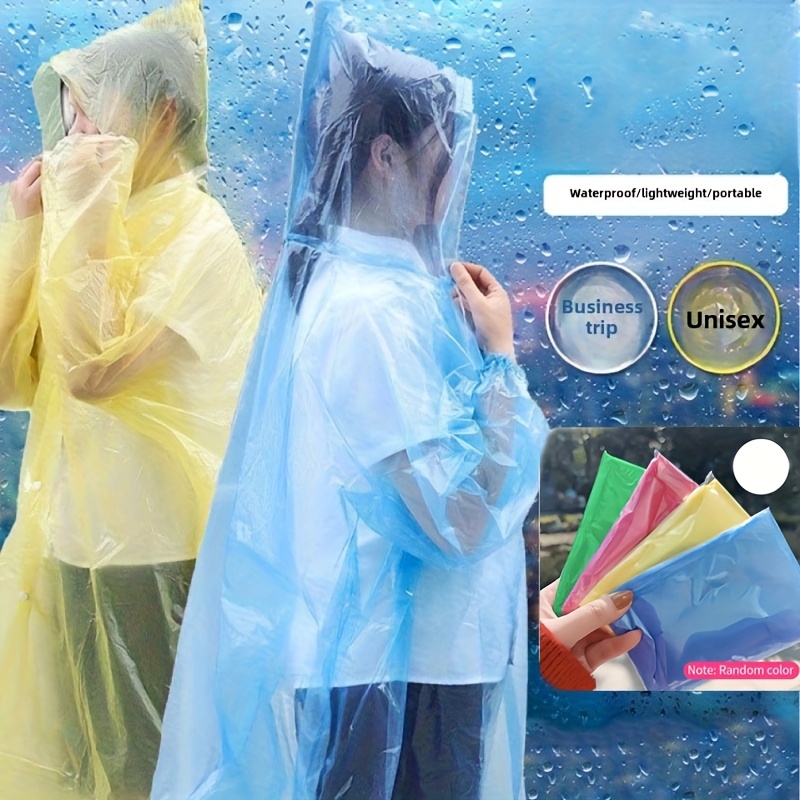 Emergency Poncho Rain - 5/10 Stück Einweg-Regenmantel, wasserdicht, für Outdoor,