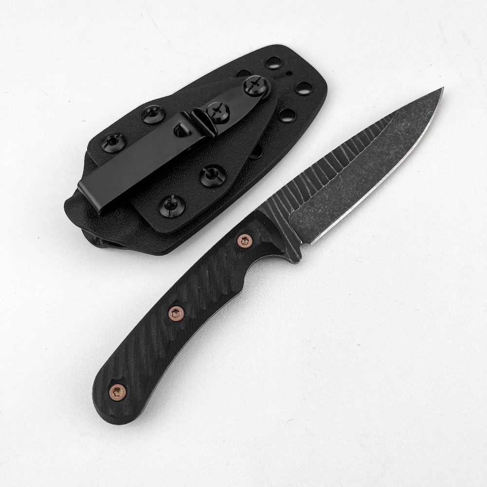 Bushcraft Knife Fixed - Full-Tang Bushcraft-Messer mit D2-Klinge, rutschfestem G10-Griff