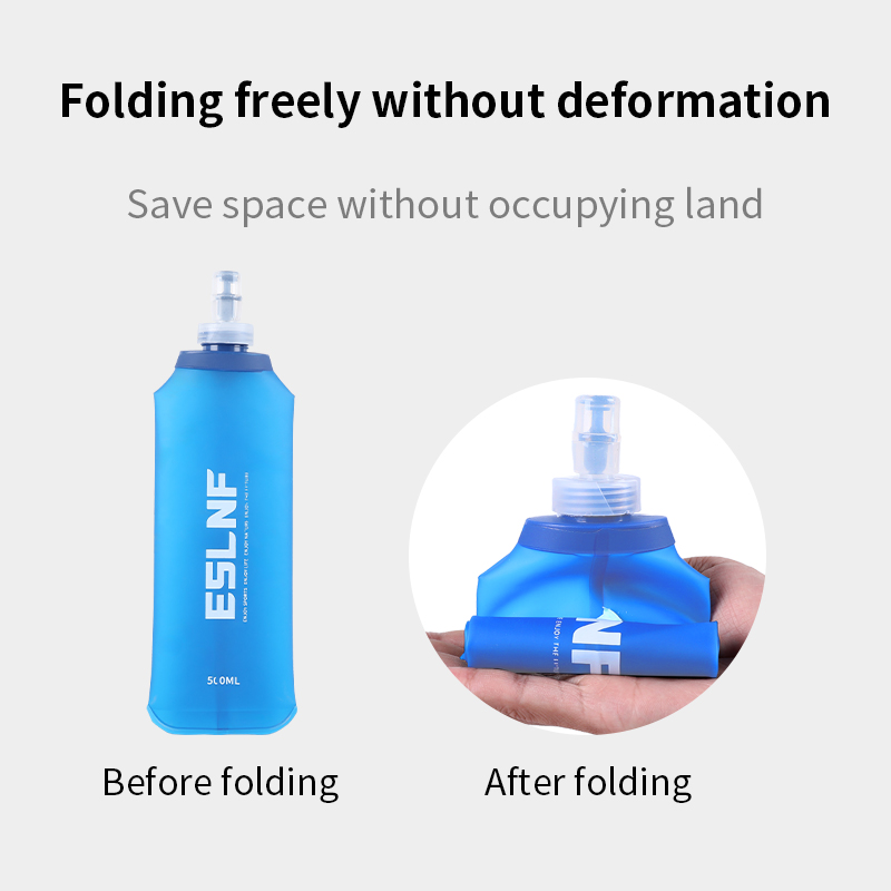 Water Bag Collapsible - 500 ml zusammenklappbare Wasserflasche, weiche Flasche,