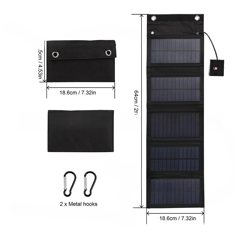 Solar Emergency Charger - 25W 5V Solar-Falttasche, wasserdicht, tragbares Notfall-Solarpanel,