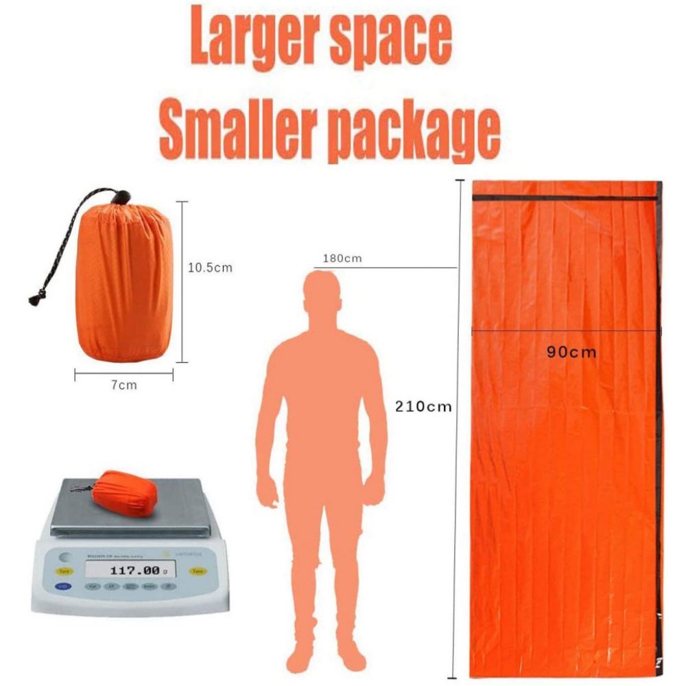 Emergency Mylar Tent - Wasserdichte Wiederverwendbare Thermische Mylar-Notfalldecke Tragbare Überlebens-Tasche