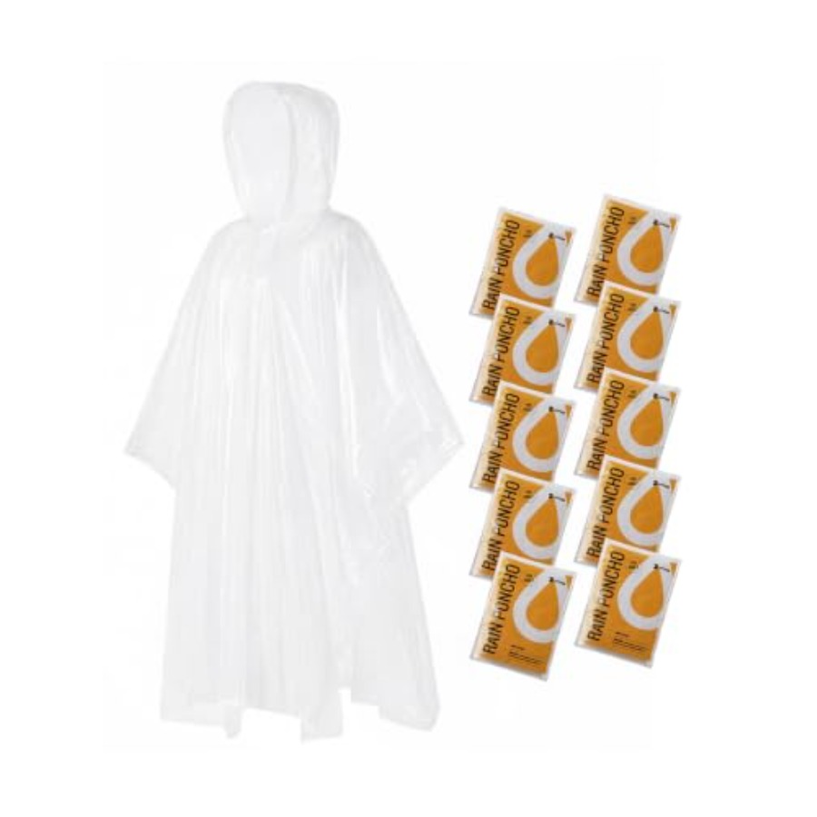 Emergency Poncho Rain - Einweg-Regenponchos für Erwachsene, 4er-Pack Familienpack Transparenter