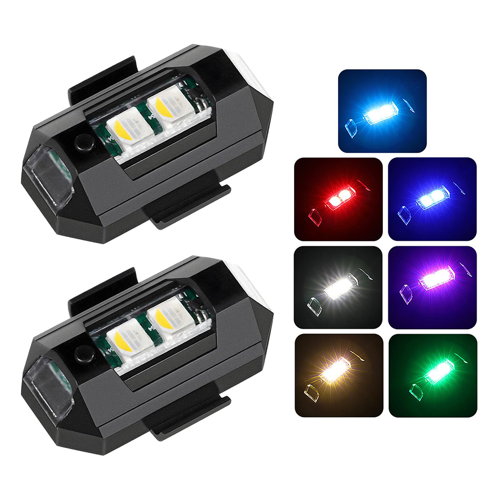 Sos Light Strobe - 2 Stück Mini-LED-Blitzlichter, dekorativ, 7 Farben