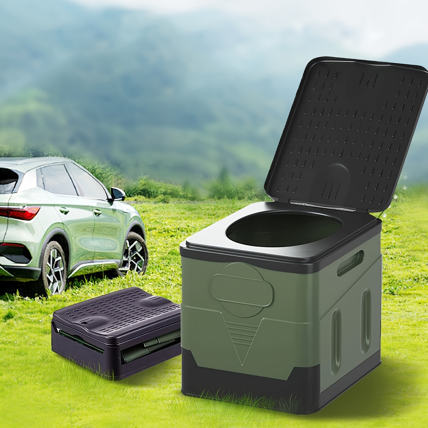 Fire Starting Kit - Tragbare Camping-Toilette, faltbar, Camping-Reise-Toilette, zusammenklappbares tragbares