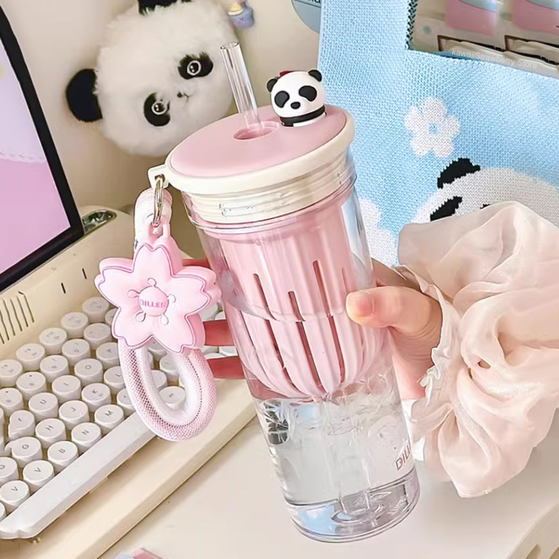 Water Purification Straw - 650 ml Kawaii Wasserflasche mit Filter