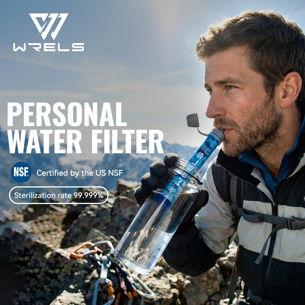 Water Purification Straw - WRELS Tragbares Wasserfilterset für den Außenbereich,