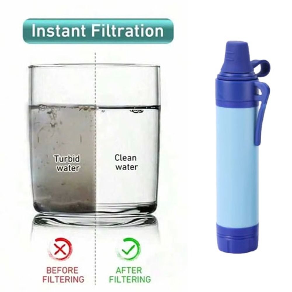 Water Purification Straw - Mini-Wasserfilter-Strohhalm zur direkten Trinkwasseraufbereitung, Überlebens-Trinkwasserfilter-Strohhalm
