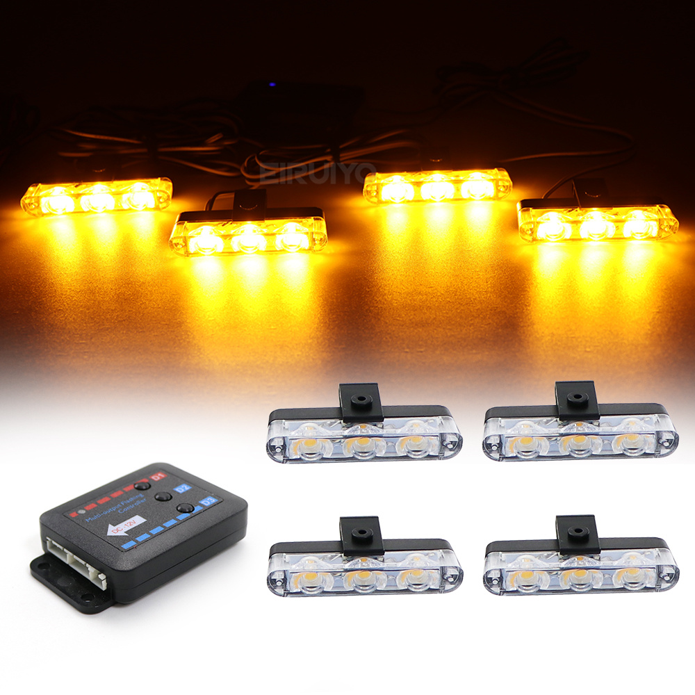 Sos Light Strobe - 4x 3 LED Grill Auto LED