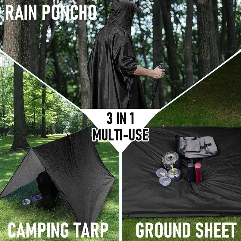 Outdoor 3-in-1-Militär-Regenma – Emergency Poncho Rain Bewertung und Preis