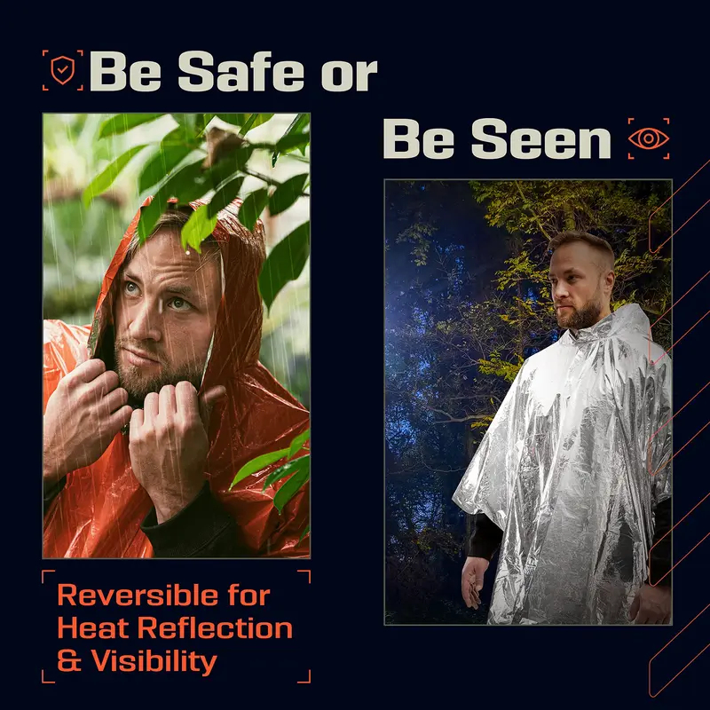 Aluminiumbeschichteter Kapuzen – Emergency Poncho Rain Bewertung und Preis