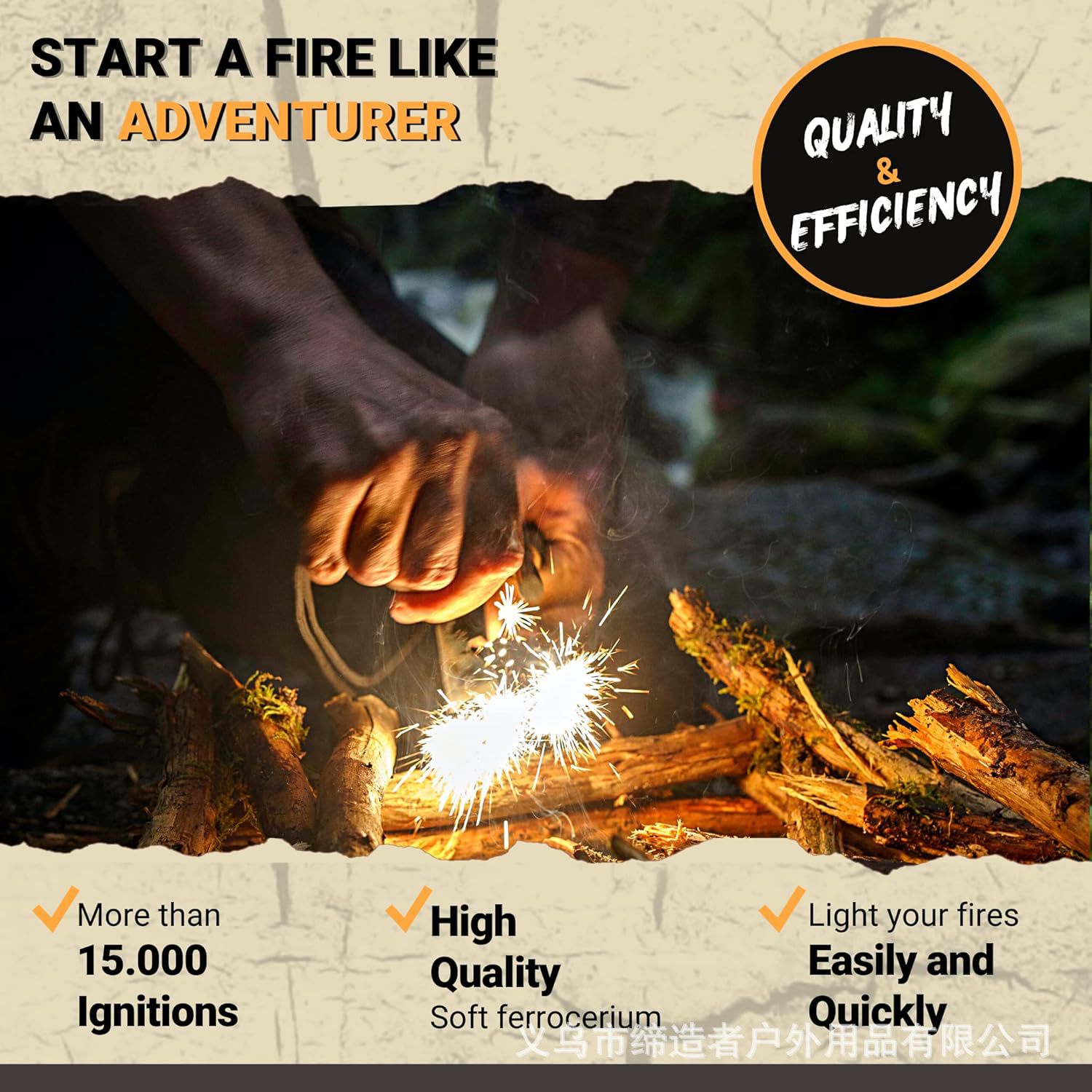 Tragbares Outdoor-Feuerstahl-S – Magnesium Fire Starter Bewertung und Preis